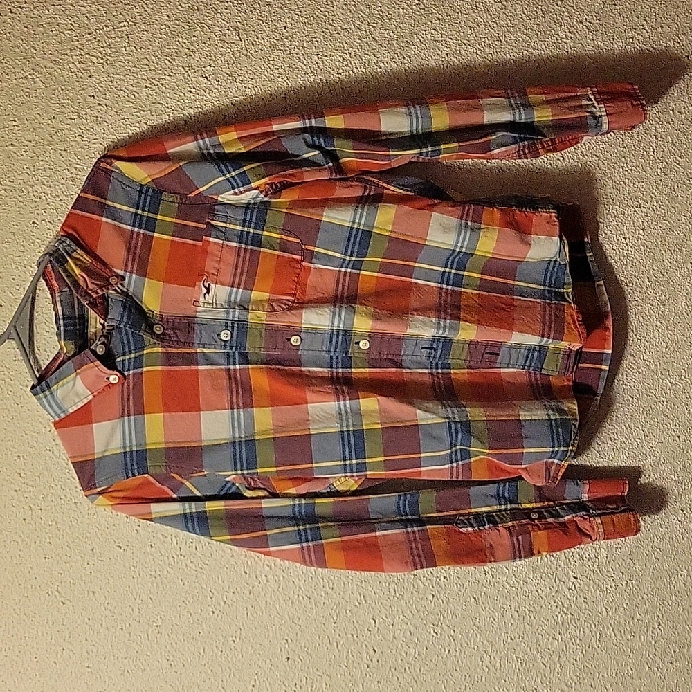 Hollister plaid long sleeve shirt size Medium